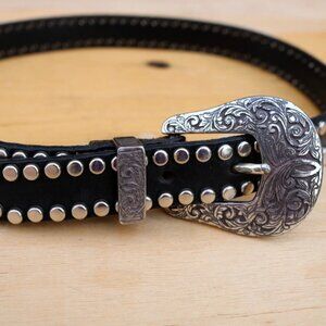 Black Leather Belt Another line inc Womens